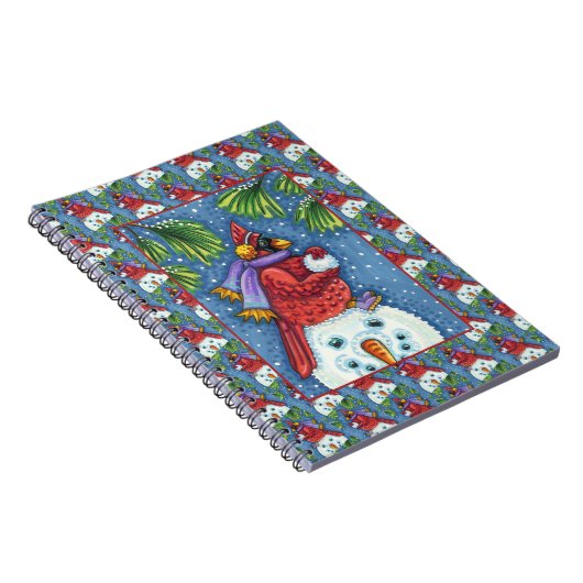 SNOWMAN BODYGUARD, CHRISTMAS CARDINAL REDBIRD NOTITIEBOEK (Rechterzijde)