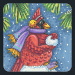 SNOWMAN BODYGUARD, CHRISTMAS CARDINAL REDBIRD VIERKANTE STICKER<br><div class="desc">GEWAPEN MET SNOWBALLEN. HUMOROUS CARDINAL STICKERS *Pas ... Zoek overeenkomende items die Susan Brack Design aanpast</div>