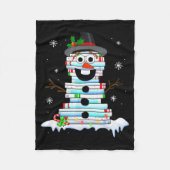 Snowman Book Stack Librarian Book Lover Christmas  Fleece Deken (Voorkant)