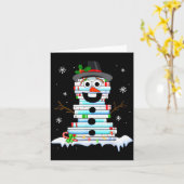 Snowman Book Stack Librarian Book Lover Christmas  Kaart (Gele Bloem)