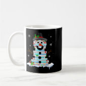Snowman Book Stack Librarian Book Lover Christmas  Koffiemok (Links)