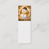 Snowman bookmark mini visitekaartje (Voorkant)