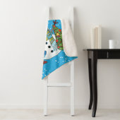 Snowman, boom en kleine meid, Sherpa Blanket Deken (In situ)