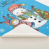 Snowman, boom en kleine meid, Sherpa Blanket Sherpa Deken (3/4)