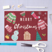 Snowman, boom, kerstgebreide truien tissuepapier (Craft)