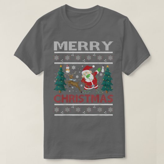 Snowman-boomrenrendierablissingzant voor prettig k t-shirt (Design voorkant)