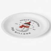 Snowman-Bord voor kerstfeestartikelen Papieren Bordje (Gekanteld)