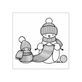 Snowman breien in rond Pet en karf Rubberstempel (Afrduk)