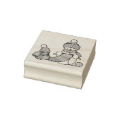 Snowman breien in rond Pet en karf Rubberstempel (Stempel)