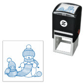 Snowman breien in rond Pet en karf Zelfinktende Stempel (In situ)