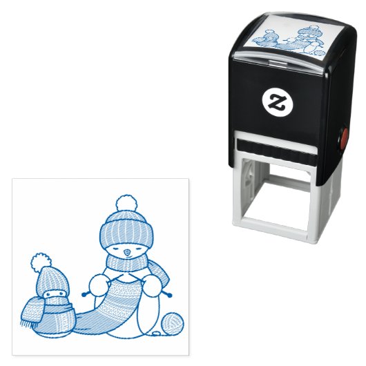 Snowman breien in rond Pet en karf Zelfinktende Stempel (In situ)