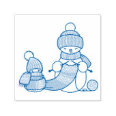 Snowman breien in rond Pet en karf Zelfinktende Stempel (Design)