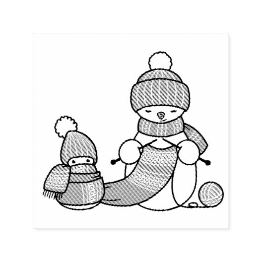 Snowman breien in rond Pet en karf Zelfinktende Stempel (Design)
