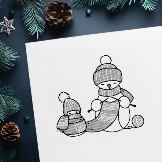 Snowman breien in rond Pet en karf Zelfinktende Stempel