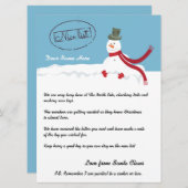 Snowman-brief van de Nice-lijst van Santa Persoonl Feestdagenkaart (Voorkant / Achterkant)