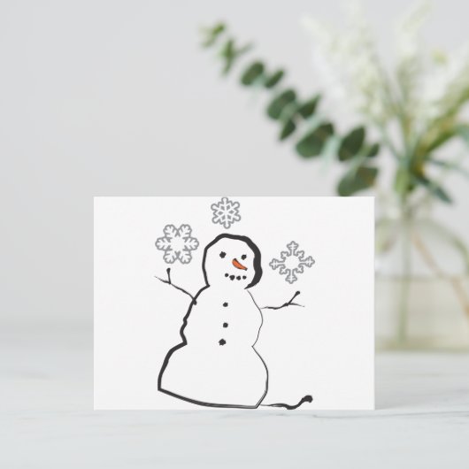 Snowman Briefkaart (Staand voorkant)