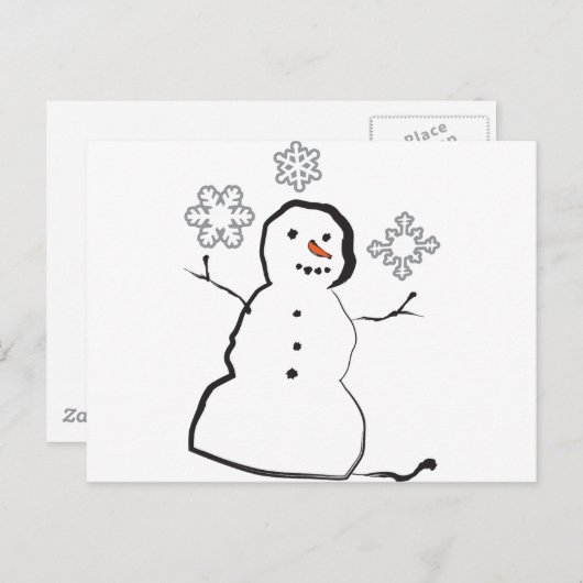 Snowman Briefkaart (Voorkant / Achterkant)