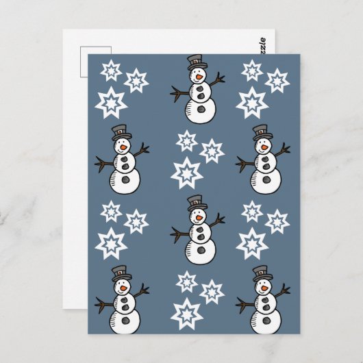Snowman Briefkaart (Voorkant / Achterkant)