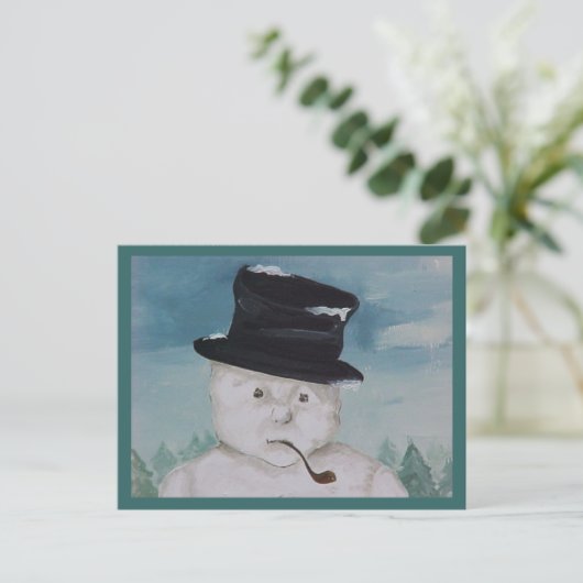 Snowman Briefkaart (Staand voorkant)