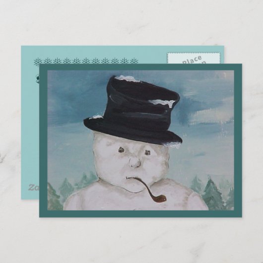 Snowman Briefkaart (Voorkant / Achterkant)