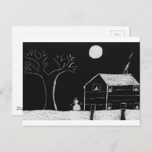 snowman briefkaart (Voorkant / Achterkant)