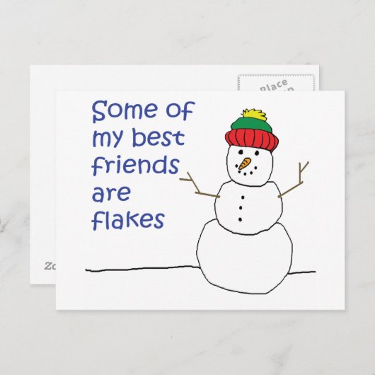 Snowman Briefkaart (Voorkant / Achterkant)