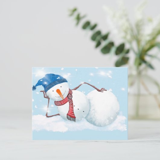 Snowman Briefkaart (Staand voorkant)