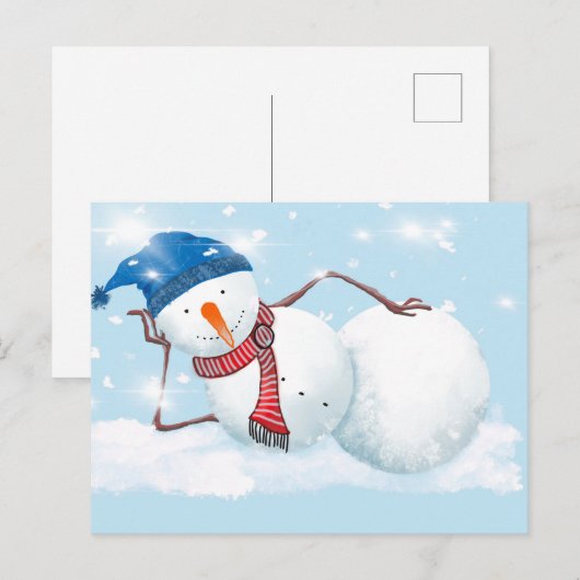Snowman Briefkaart (Voorkant / Achterkant)