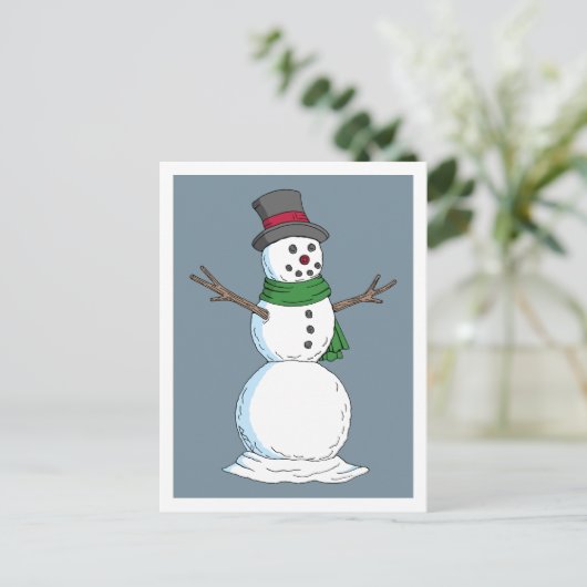 Snowman Briefkaart (Staand voorkant)