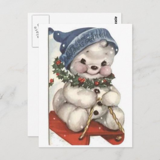 Snowman Briefkaart (Voorkant / Achterkant)