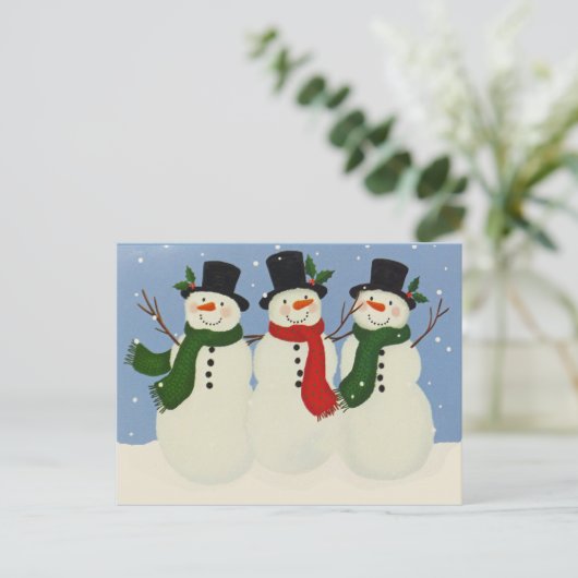 Snowman Briefkaart (Staand voorkant)