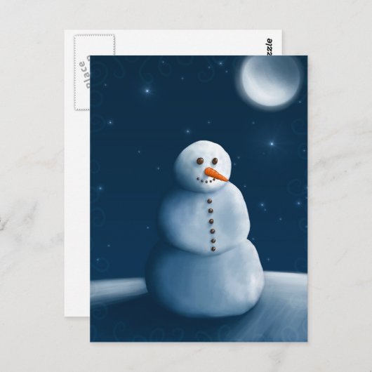 Snowman Briefkaart (Voorkant / Achterkant)