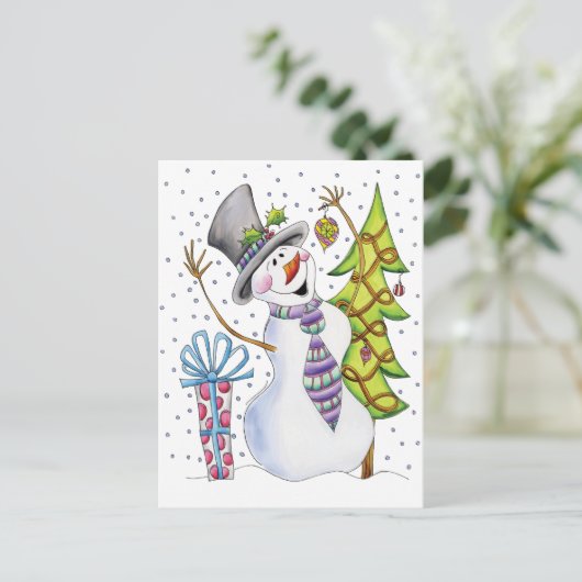 Snowman Briefkaart (Staand voorkant)