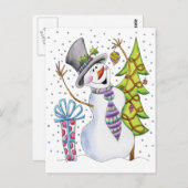 Snowman Briefkaart (Voorkant / Achterkant)