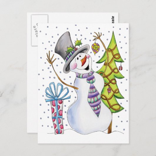 Snowman Briefkaart (Voorkant / Achterkant)