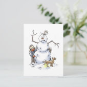 Snowman Briefkaart (Staand voorkant)