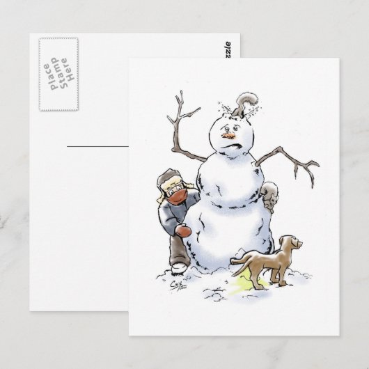 Snowman Briefkaart (Voorkant / Achterkant)