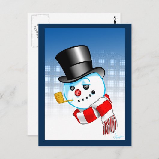 Snowman Briefkaart (Voorkant / Achterkant)