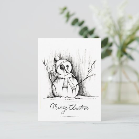 snowman briefkaart (Staand voorkant)