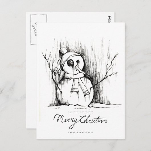 snowman briefkaart (Voorkant / Achterkant)