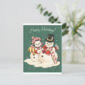 Snowman Briefkaart (Staand voorkant)