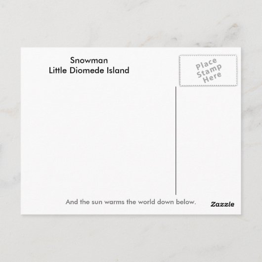 snowman briefkaart (Achterkant)