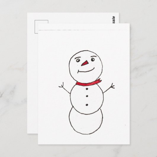 Snowman Briefkaart (Voorkant / Achterkant)