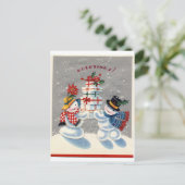 Snowman Briefkaart (Staand voorkant)