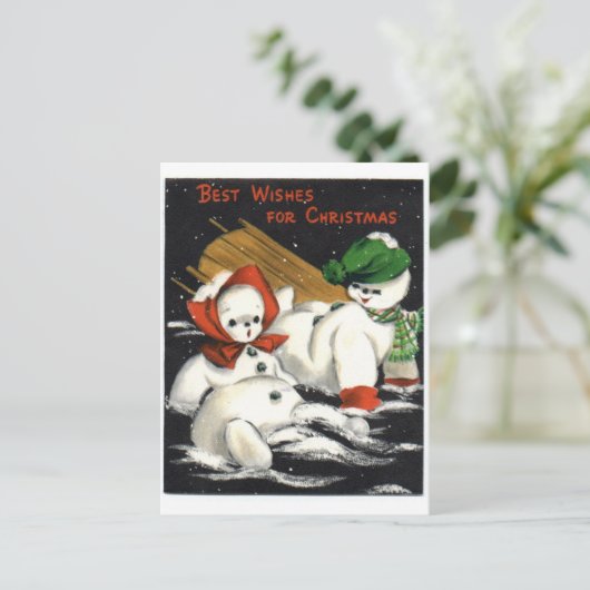 Snowman Briefkaart (Staand voorkant)
