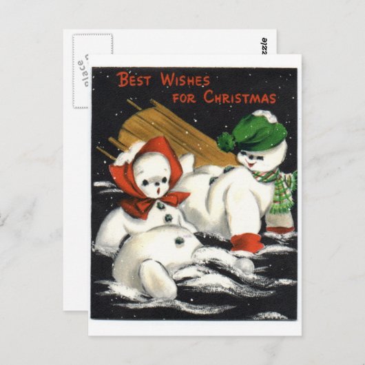 Snowman Briefkaart (Voorkant / Achterkant)