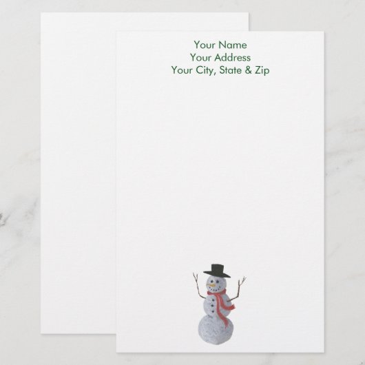 Snowman Briefpapier (Voorkant / Achterkant)
