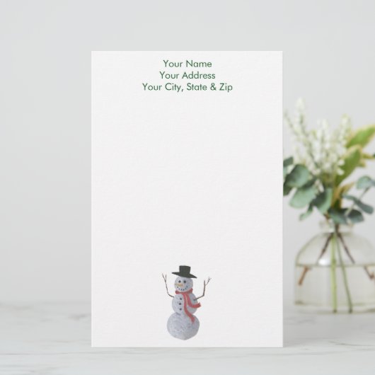 Snowman Briefpapier (Staand voorkant)