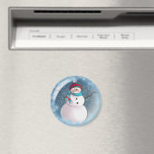 SNOWMAN BUBBLE 3 SNOWFLAKES VAN SHARON SHARPE MAGNEET (Insitu (Vaatwasser))