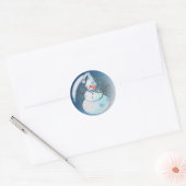 SNOWMAN BUBBLE 4 van SHARON SHARPE Ronde Sticker (Envelop)